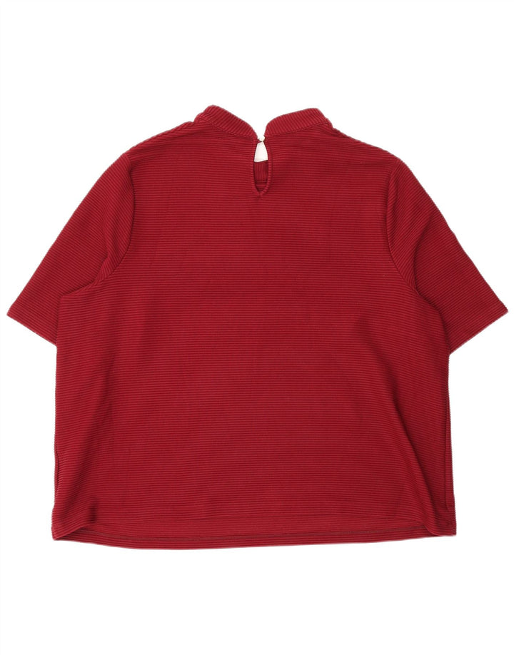 Bluzka damska Marks & Spencer UK 20 2XL Burgundowy poliester