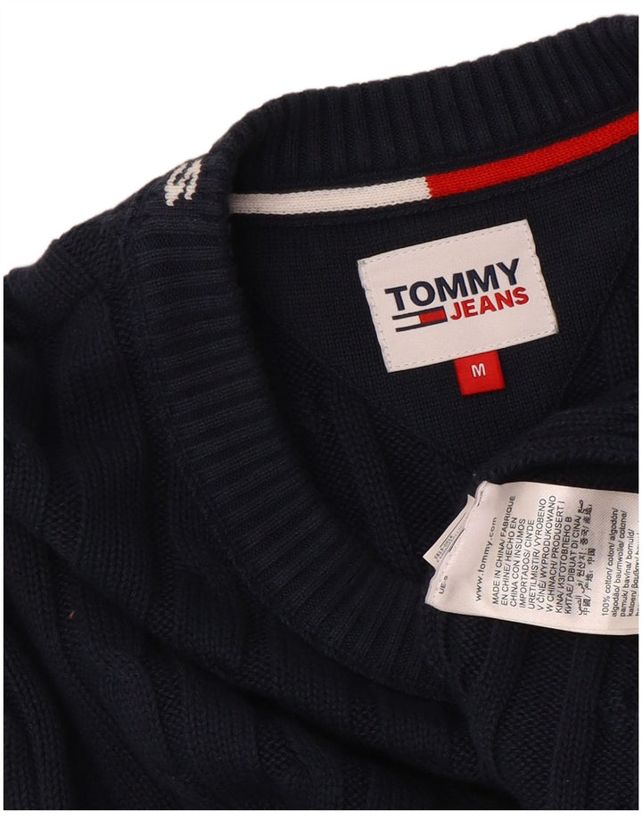 Męski sweter z okrągłym dekoltem TOMMY HILFIGER w kolorze średniego granatu
