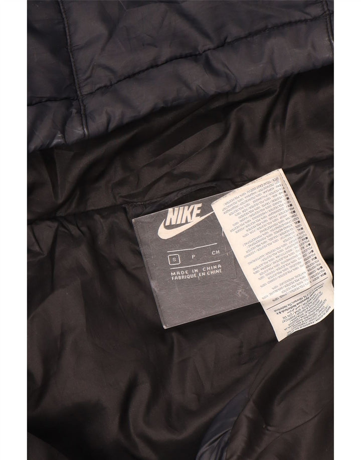 Damska wyściełana kurtka z kapturem i kapturem Nike UK 10, mała, czarna, poliestrowa