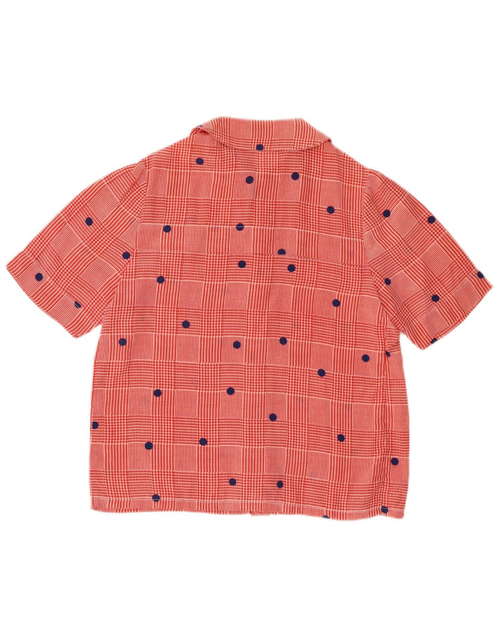 Koszula damska z krótkim rękawem w stylu vintage UK 12 Średnia pomarańczowa kropka