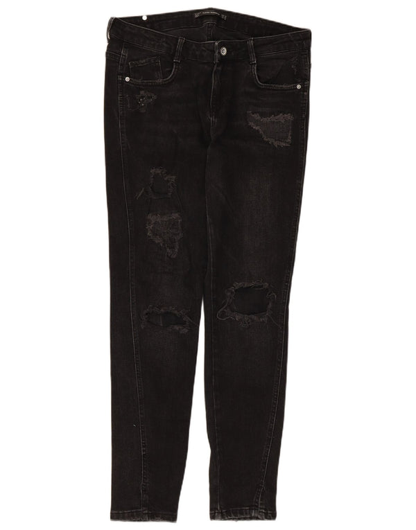 Damskie jeansy Zara Trafaluc Distressed Skinny Jeans EU 40 Medium W30 L28 Black