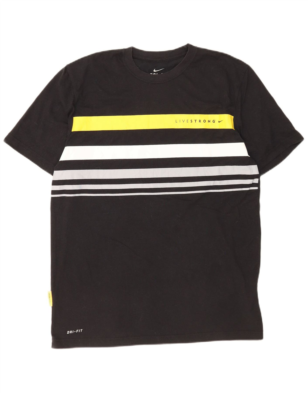 Męski T-shirt Nike Dri Fit, duży, czarny poliester z blokami kolorów