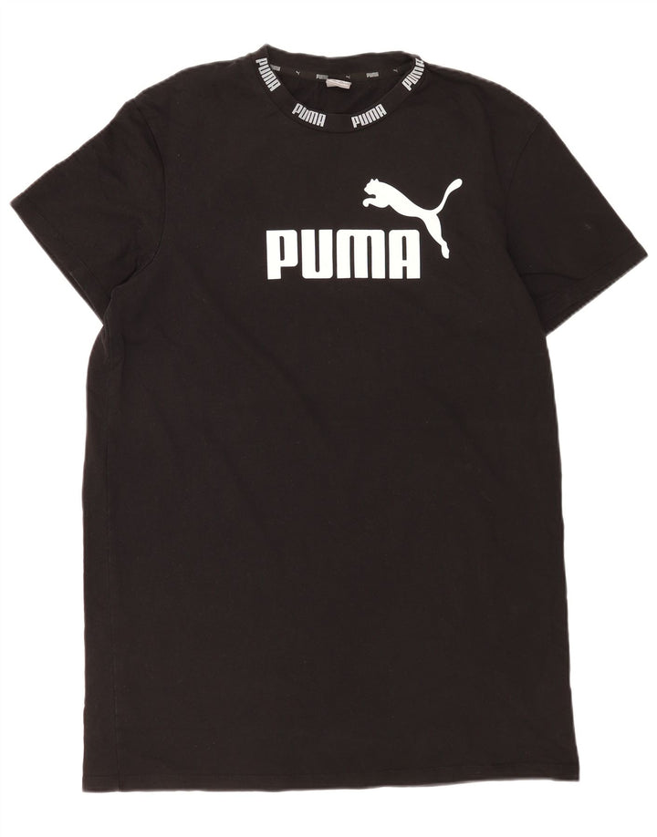 Męski T-shirt z grafiką Puma, duży, czarny, bawełniany
