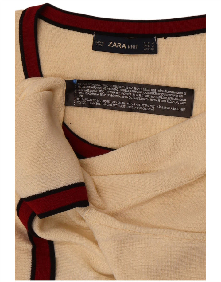 Sweter damski Zara Crop Cardigan UK 12 Medium Off White
