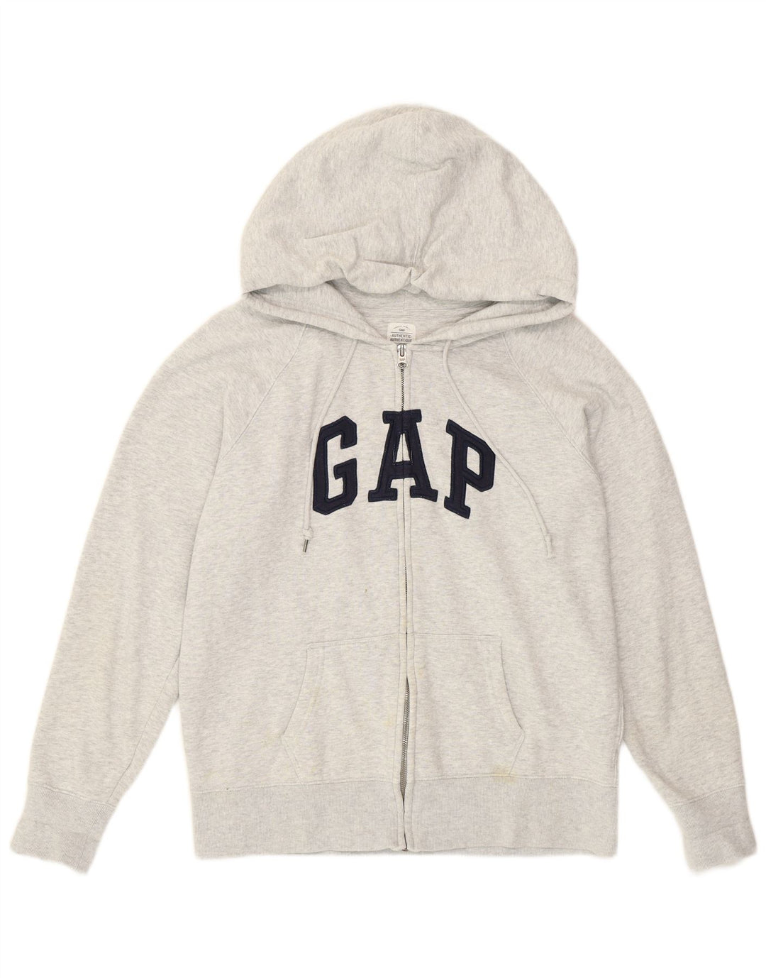 Damski sweter Gap z grafiką i zamkiem błyskawicznym, duży, szary, bawełniany