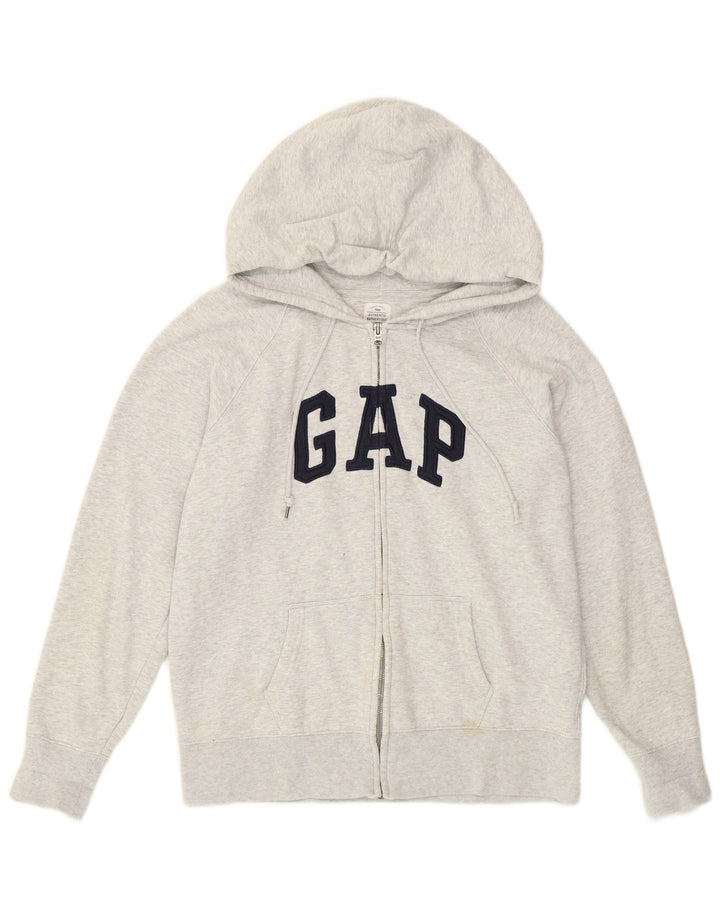 Damski sweter Gap z grafiką i zamkiem błyskawicznym, duży, szary, bawełniany