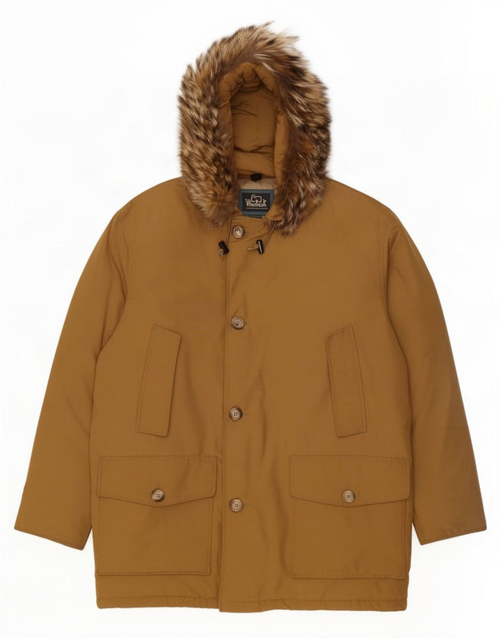 Męska kurtka parka z kapturem Woolrich UK 40, duża, beżowa