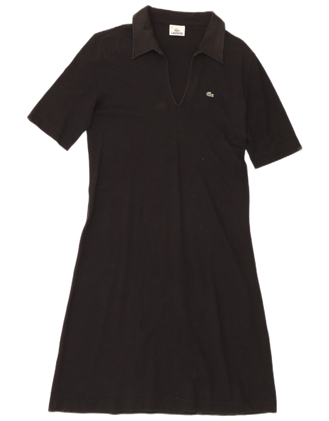 Lacoste Damska Sukienka Polo Rozmiar 44, Duża Czarna Bawełna