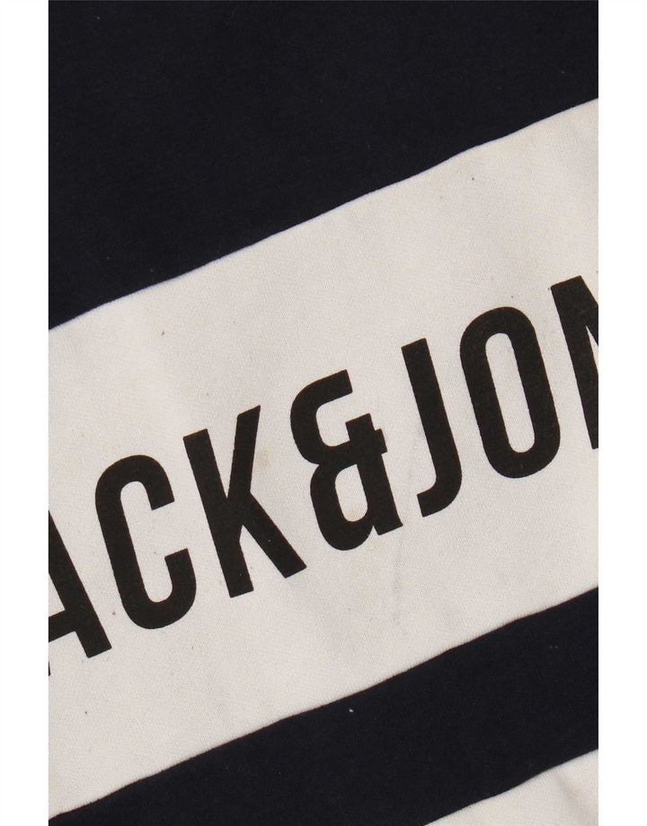 Męska bluza z grafiką Jack & Jones, duża, granatowa, z blokami kolorów