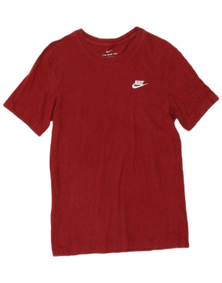 T-shirt męski Nike, mały, bordowy, bawełniany