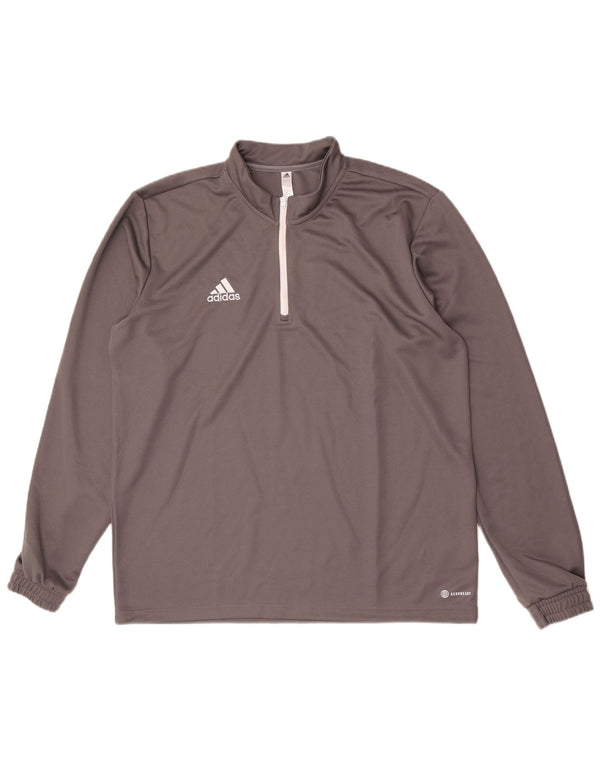 Adidas Męski dres Aeroready z zamkiem błyskawicznym na szyi Top XL Szary poliester