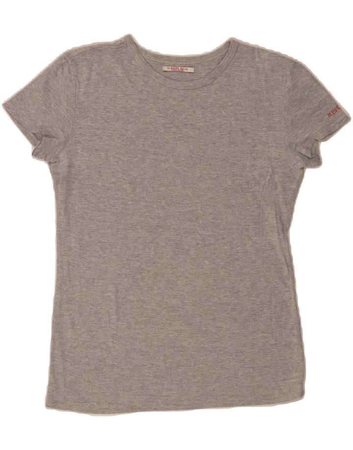 REPLAY Womens T-Shirt Top UK 18 XL Grey Vintage Replay and Second-Hand Replay from Messina Hembry 