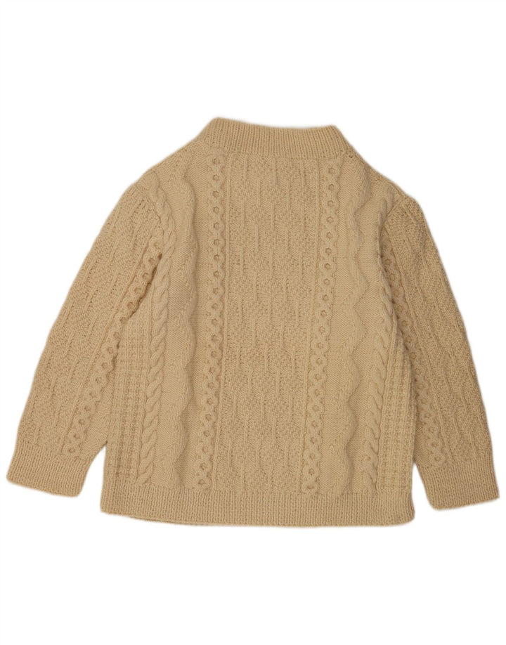 Vintage męski sweter z golfem, duży, beżowy
