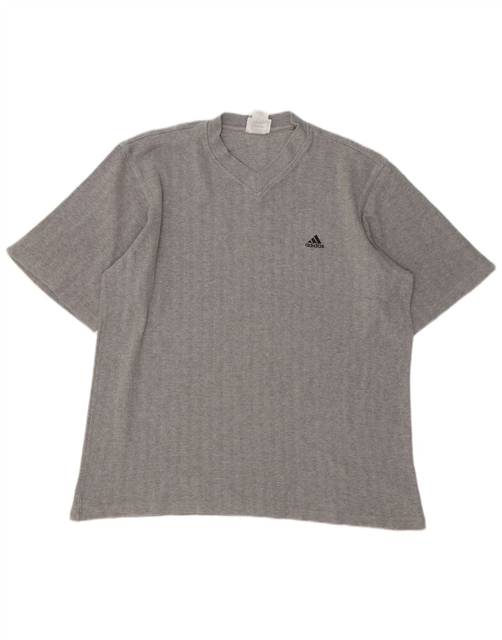 T-shirt męski ADIDAS, duży, szary, bawełniany