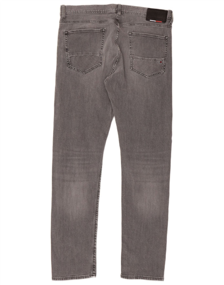 Męskie jeansy slim fit Tommy Hilfiger W36 L32 Szara bawełna