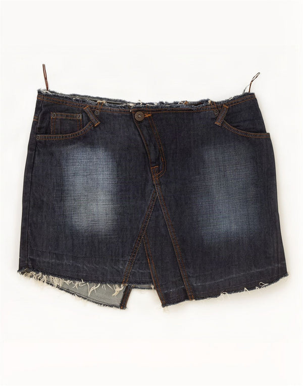 Oasis Womens Denim Skirt UK 14 Large W34 Navy Blue Cotton