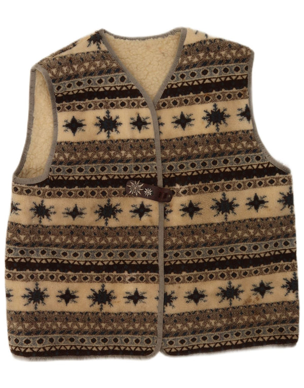 Damska kamizelka polarowa Vintage UK 18 XL Wielokolorowa wełna Fair Isle Virgin