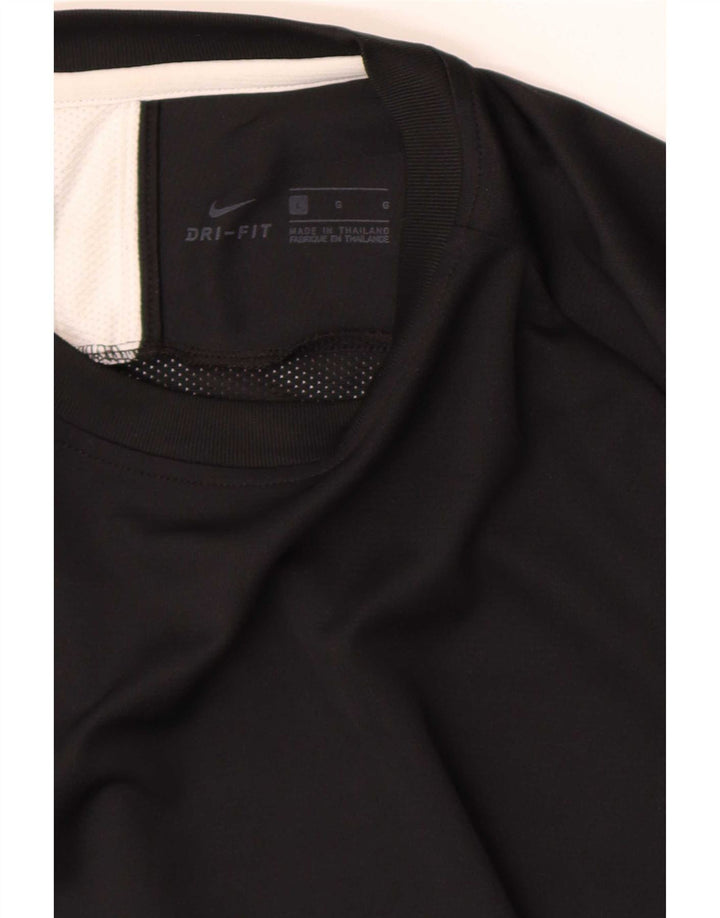 Męski T-shirt Nike Dri Fit Top, duży, czarny, z blokami kolorów