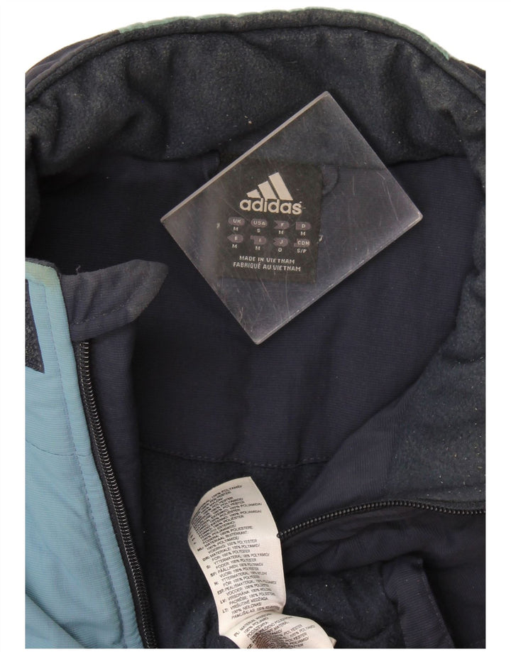 Męska kurtka wiatrówka Adidas UK 38 Średni granatowy poliamid z blokami kolorów