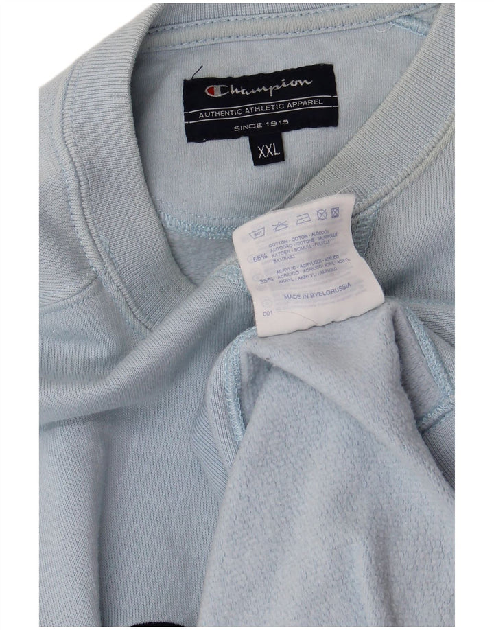 Męski sweter z grafiką Champion 2XL, niebieski, bawełniany