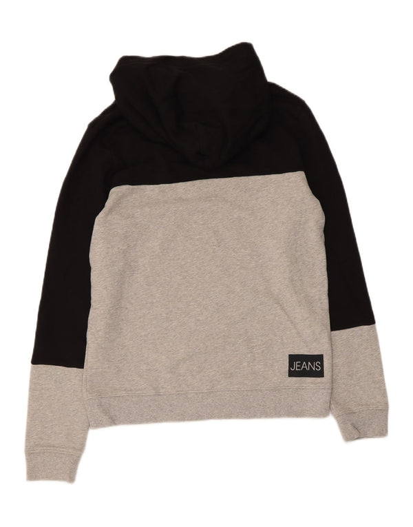 Damski sweter z kapturem Calvin Klein Jeans UK 12, średni czarny, blok kolorów