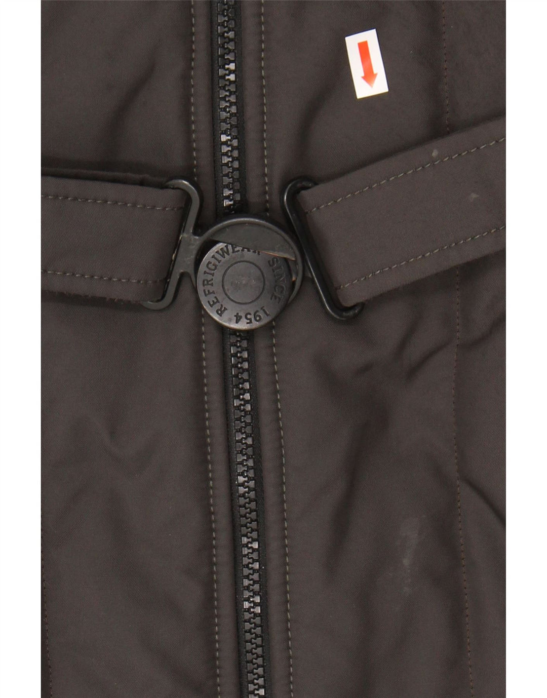 Damski płaszcz z kapturem i ociepleniem Refrigiwear IT 46, duży nylon w kolorze khaki