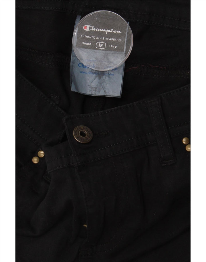 CHAMPION Damskie proste spodnie codzienne średnie W30 L34 Czarna bawełna