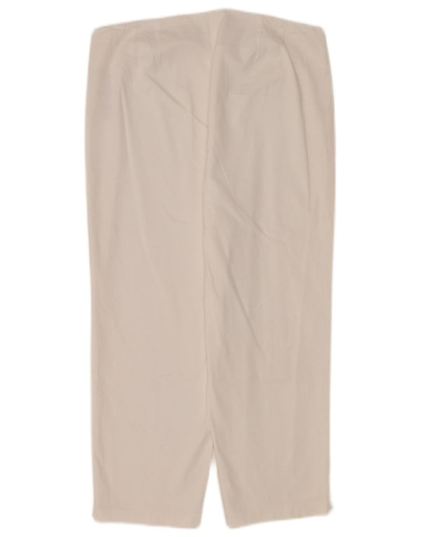 Marks & Spencer Damskie spodnie Capri UK 14 Large W32 L22 Biała bawełna