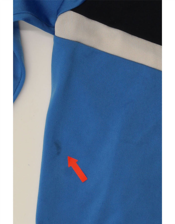 Chłopięca kurtka dresowa Adidas 11-12 lat Niebieski poliester z blokami kolorów