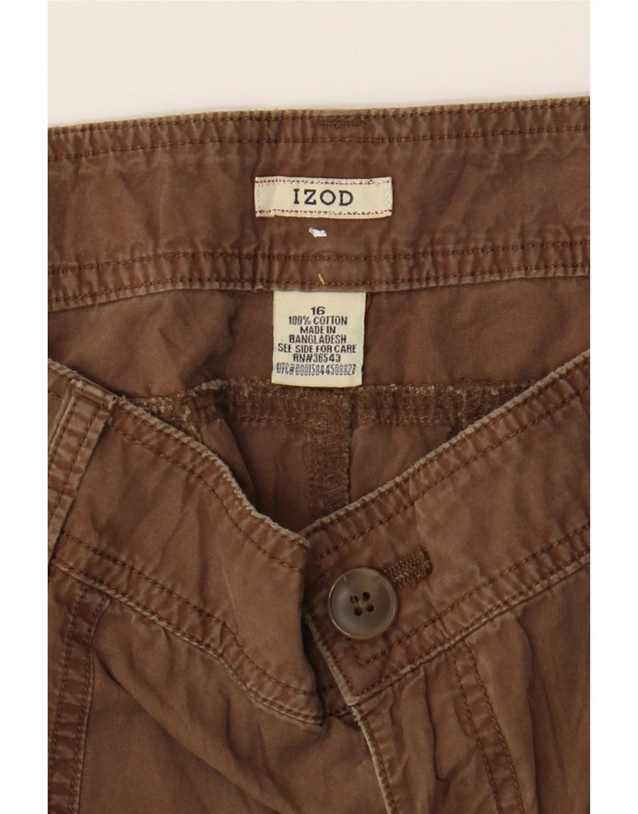IZOD Womens Bermuda Shorts US 16 2XL W38  Brown Cotton Vintage Izod and Second-Hand Izod from Messina Hembry 