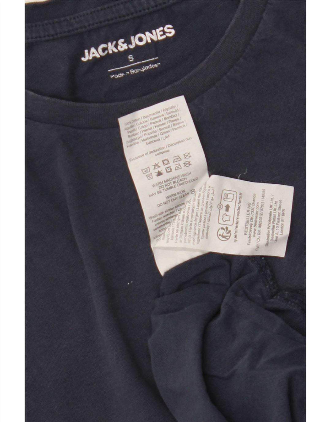T-shirt męski Jack & Jones, mały, granatowy, bawełniany