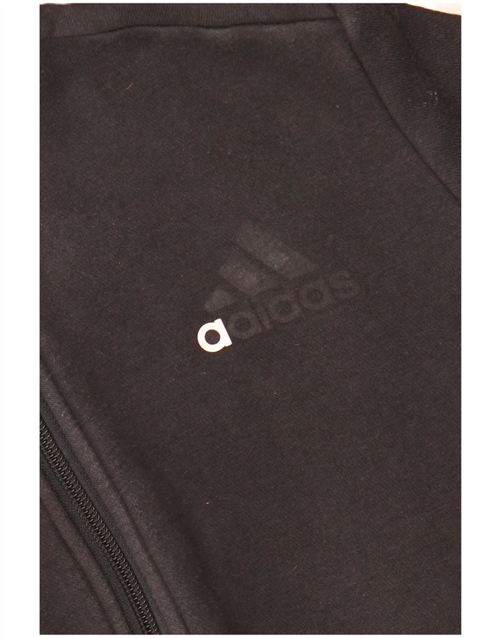 Chłopięcy sweter ADIDAS z kapturem i zamkiem, 11-12 lat, czarna bawełna