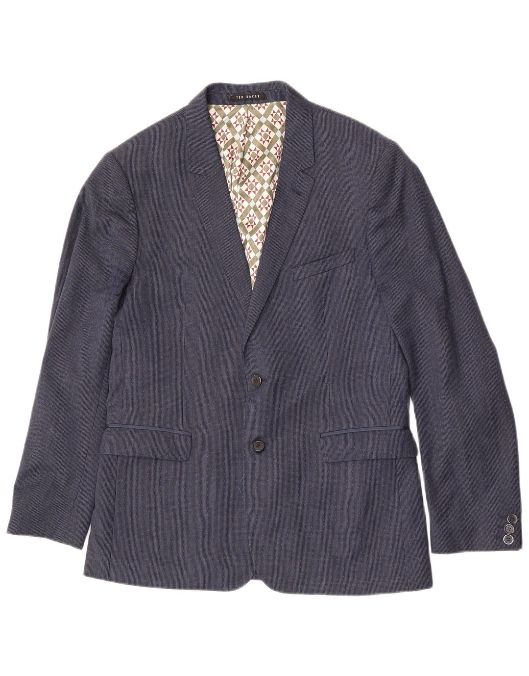 Ted Baker Męska marynarka zapinana na 2 guziki, UK 42 XL, granatowa, wełniana w pepitkę