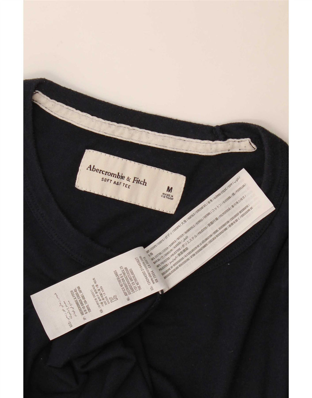 T-shirt męski Abercrombie & Fitch, średni, granatowy, bawełniany