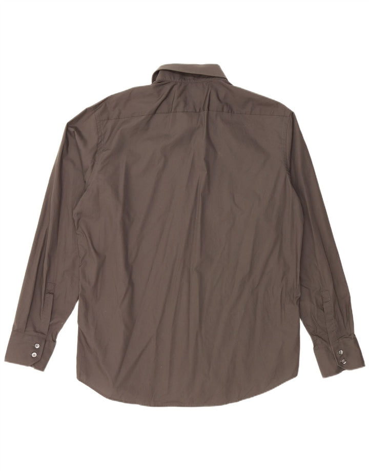 Męska koszula o regularnym kroju HUGO BOSS, rozmiar 44 17 1/2 XL, szara bawełna