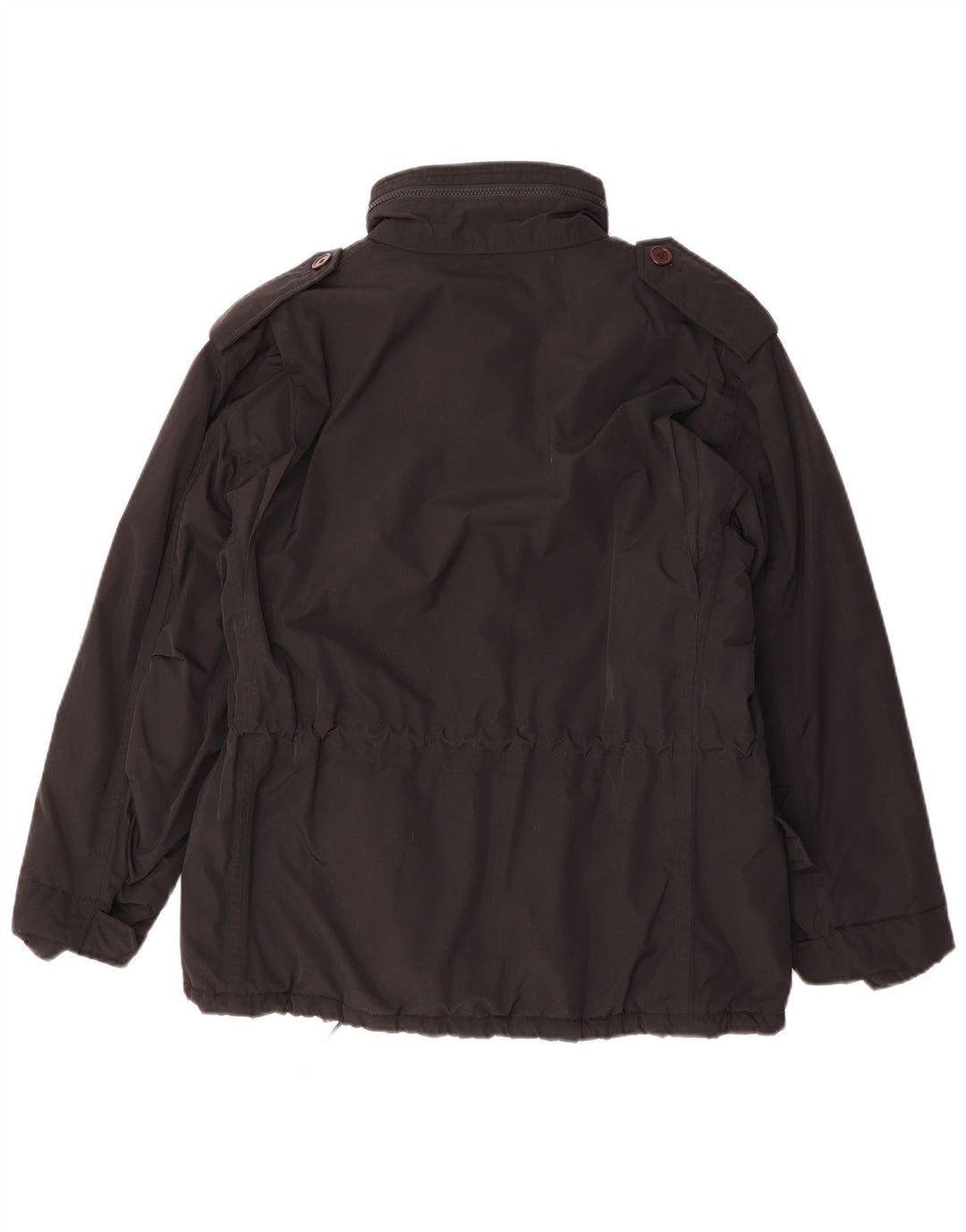 Męska kurtka wojskowa z kapturem Alberto Aspesi UK 36, mała, czarna, poliestrowa