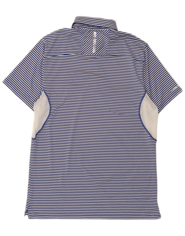 Męska koszulka polo Under Armour Heat Gear w kolorze średniego niebieskiego, z poliestru w prążki