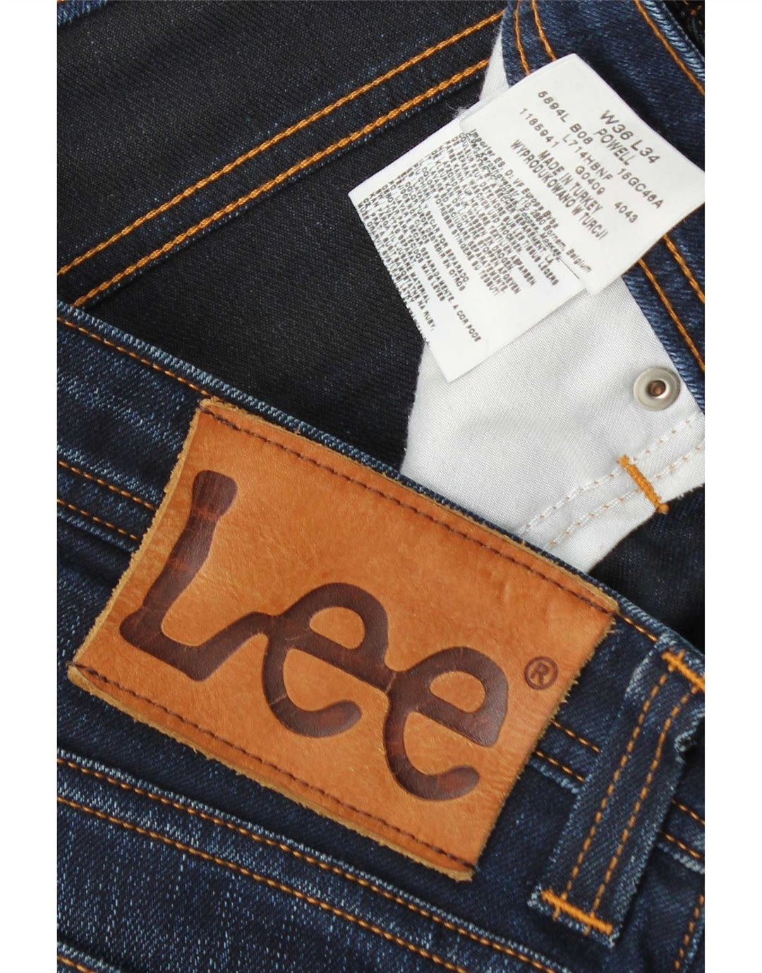 Męskie jeansy Lee Powell Slim W36 L34 Granatowa bawełna