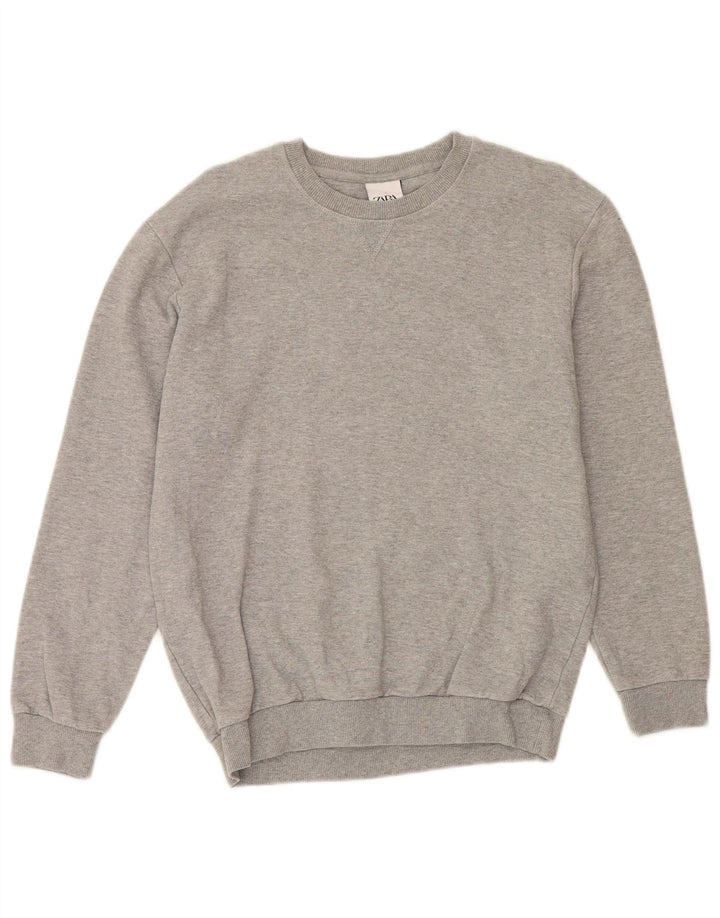ZARA Mens Sweatshirt Jumper Medium Grey Cotton