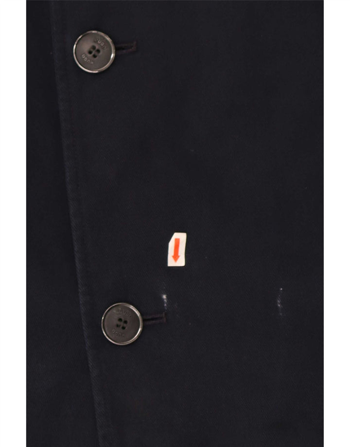 Płaszcz męski Hugo Boss EU 52 XL, granatowy, bawełniany