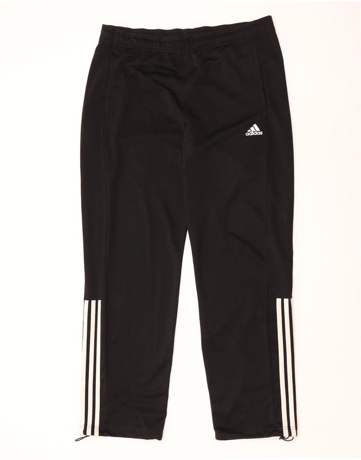 Męskie spodnie dresowe Adidas UK 42/44, duże, czarne, poliestrowe