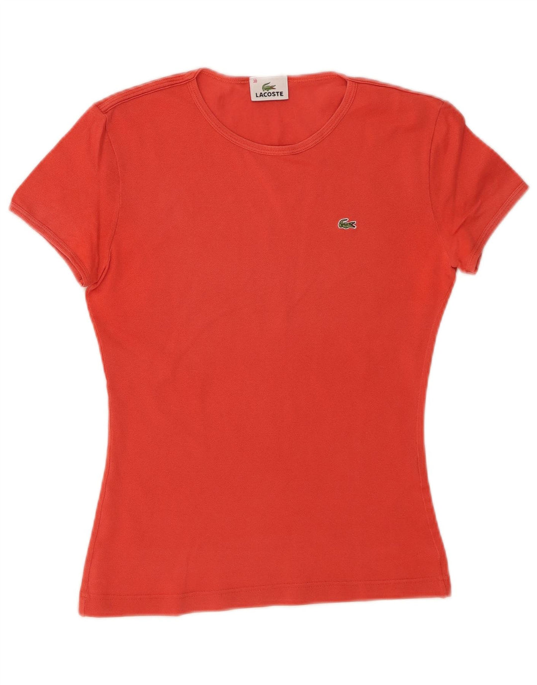 T-shirt damski Lacoste, rozmiar 38, średnia pomarańczowa bawełna