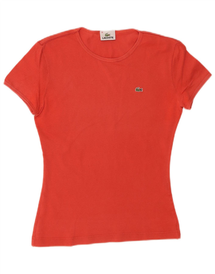 T-shirt damski Lacoste, rozmiar 38, średnia pomarańczowa bawełna