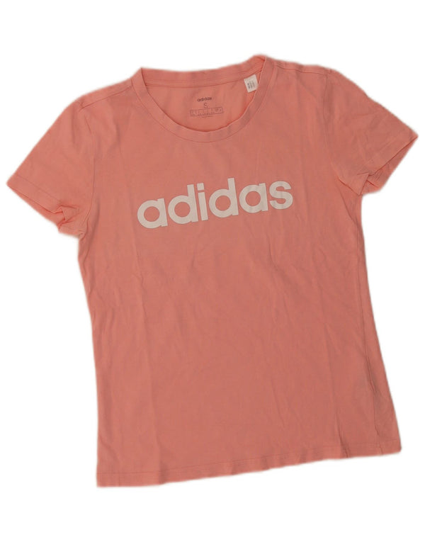Damska koszulka z grafiką Adidas Top UK 8/10 Mała różowa bawełna