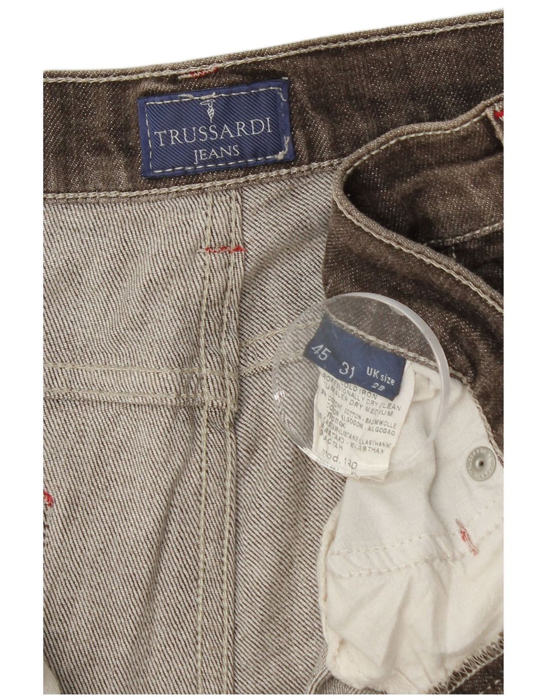 Męskie proste dżinsy TRUSSARDI W29 L31 Brązowa bawełna