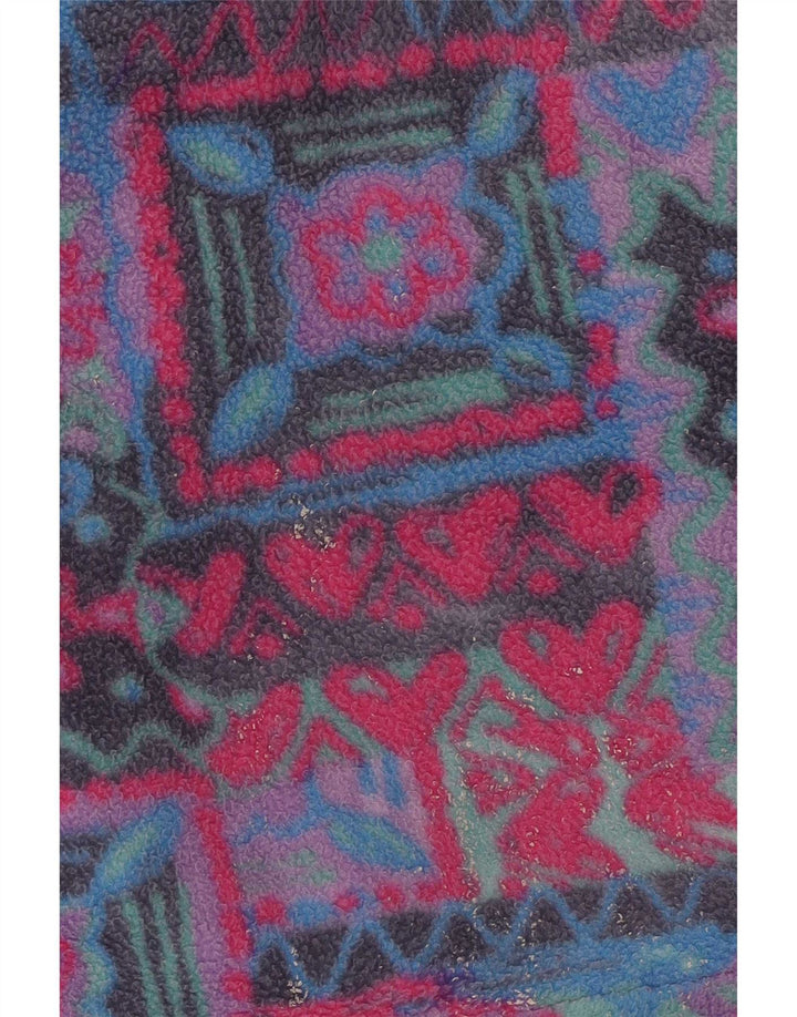 Vintage damska, oversize'owa kurtka polarowa UK 10, mała, wielobarwna, geometryczna