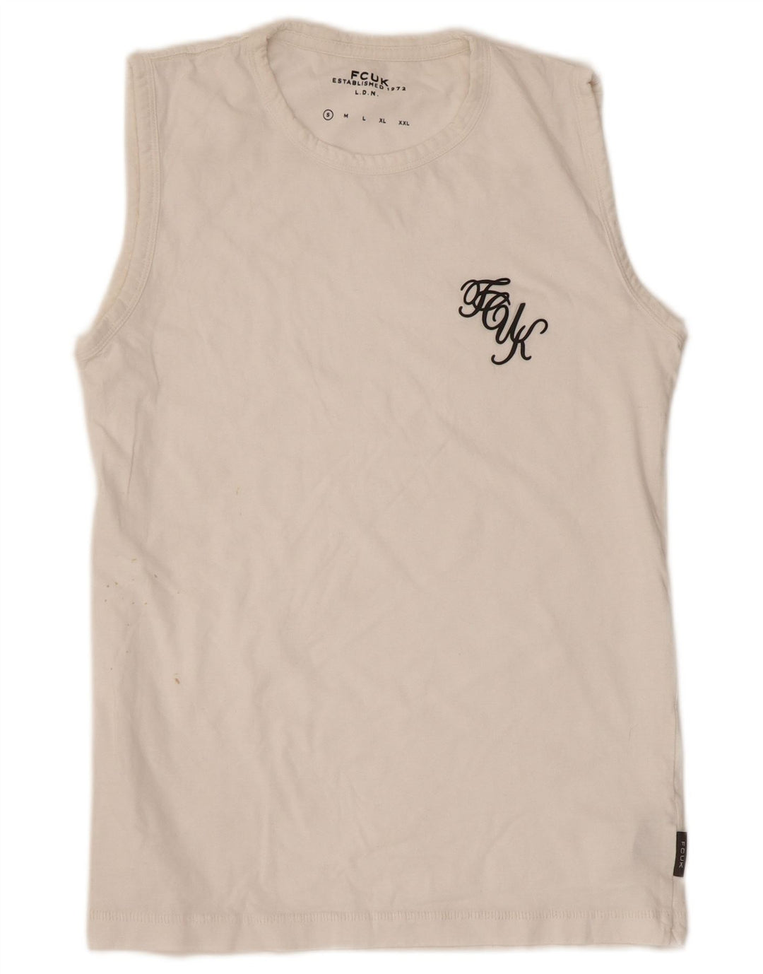 FCUK Mens Vest Top Small White Cotton