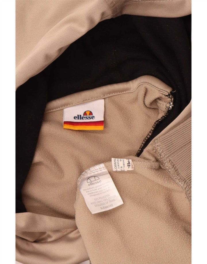 Męski sweter z kapturem Ellesse z grafiką, mały beżowy poliester z blokami kolorów