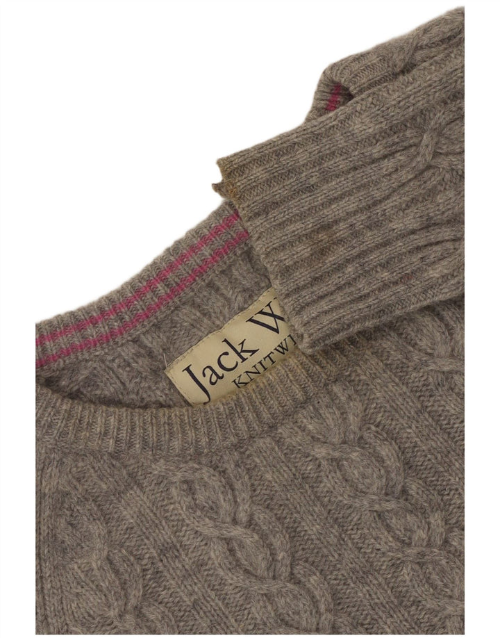Sweter damski Jack Wills z dekoltem w łódkę, UK 12, średnioszary, z owczej wełny