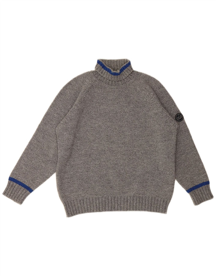 Męski sweter z golfem Murphy & Nye, duży, szary, wełniany